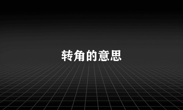 转角的意思