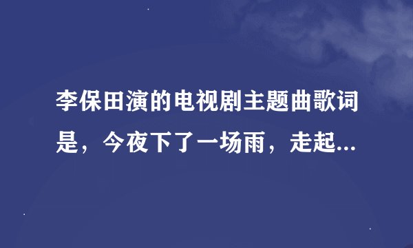 李保田演的电视剧主题曲歌词是，今夜下了一场雨，走起路来脚挂泥，天上有几朵云彩，依然是好天气……歌名