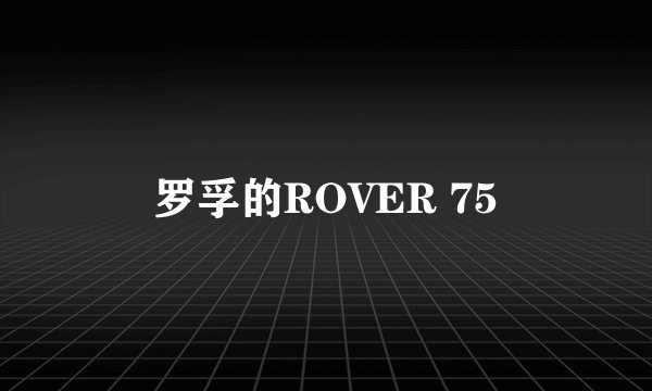 罗孚的ROVER 75