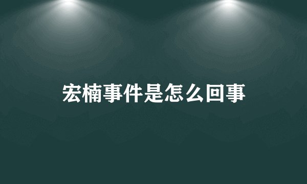 宏楠事件是怎么回事