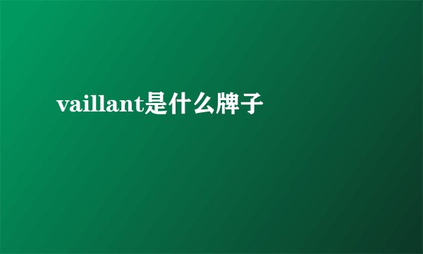 vaillant是什么牌子