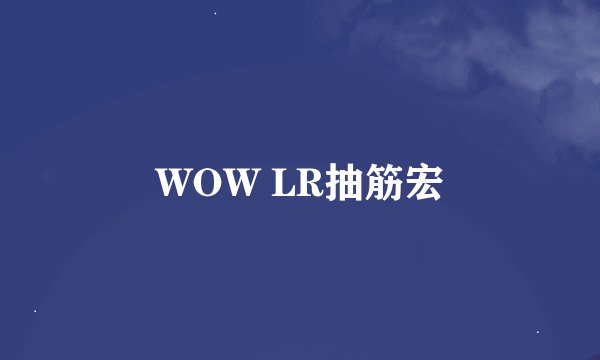 WOW LR抽筋宏