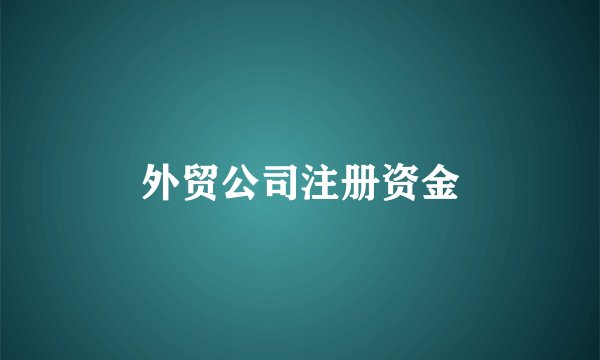 外贸公司注册资金