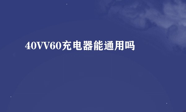 40VV60充电器能通用吗