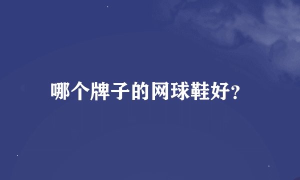 哪个牌子的网球鞋好？