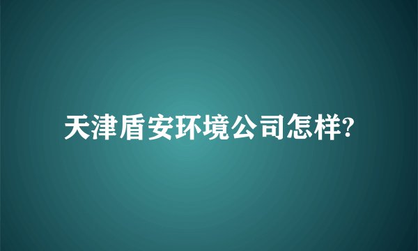 天津盾安环境公司怎样?