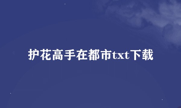 护花高手在都市txt下载