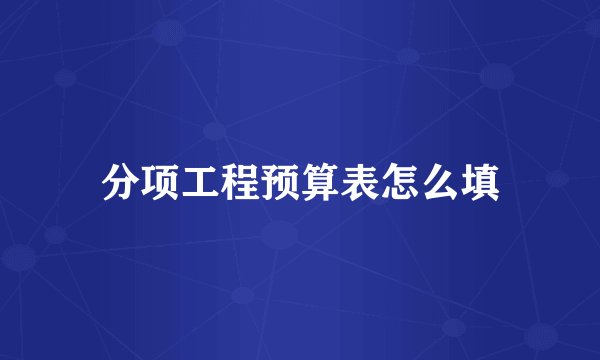 分项工程预算表怎么填