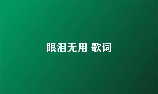 眼泪无用 歌词