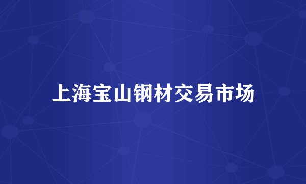 上海宝山钢材交易市场