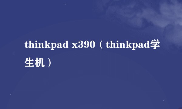 thinkpad x390（thinkpad学生机）