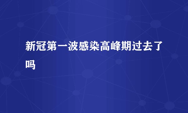 新冠第一波感染高峰期过去了吗