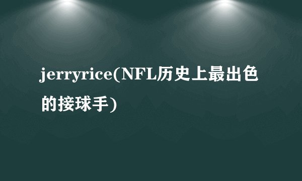 jerryrice(NFL历史上最出色的接球手)