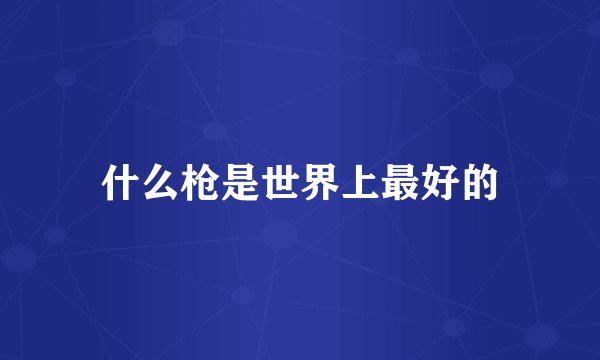 什么枪是世界上最好的