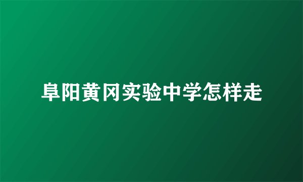 阜阳黄冈实验中学怎样走