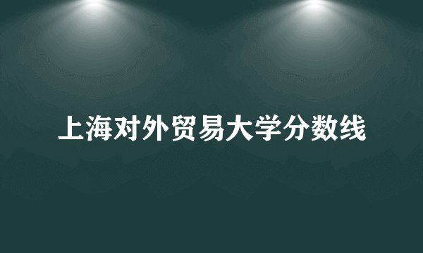 上海对外贸易大学分数线