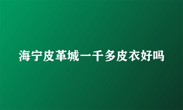 海宁皮革城一千多皮衣好吗