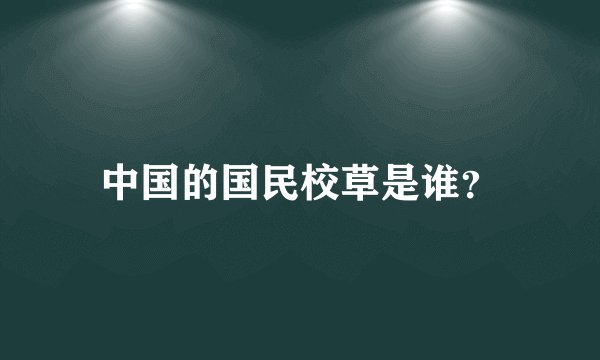 中国的国民校草是谁？