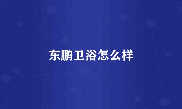 东鹏卫浴怎么样