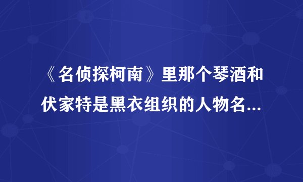 《名侦探柯南》里那个琴酒和伏家特是黑衣组织的人物名称代号,那金恩和沃克是指什