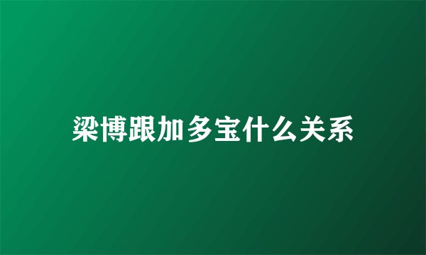 梁博跟加多宝什么关系
