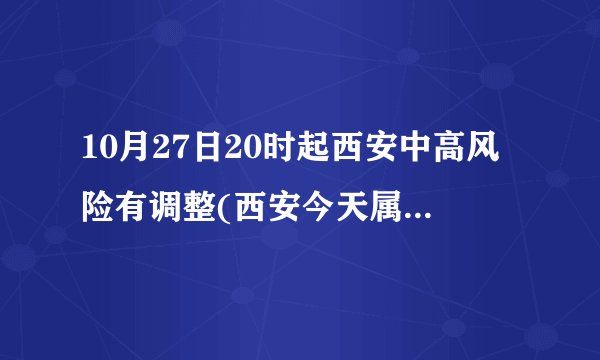 10月27日20时起西安中高风险有调整(西安今天属于低风险还是中风险...