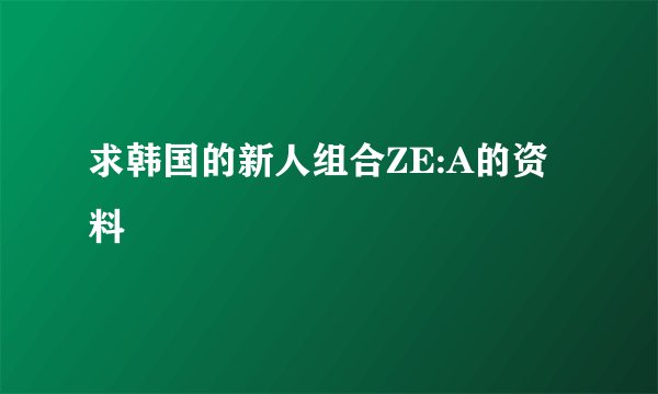 求韩国的新人组合ZE:A的资料