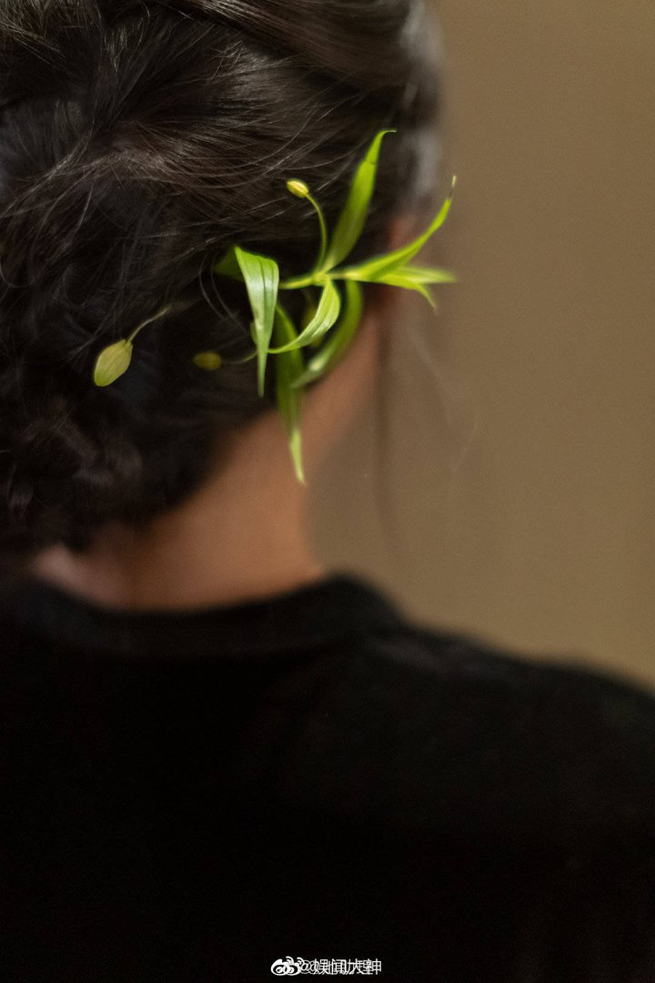 李子柒竹叶发簪造型清新自然，是不是更让人眼前一亮？