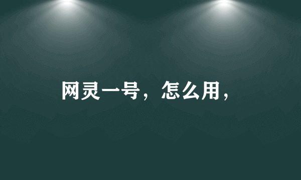 网灵一号，怎么用，