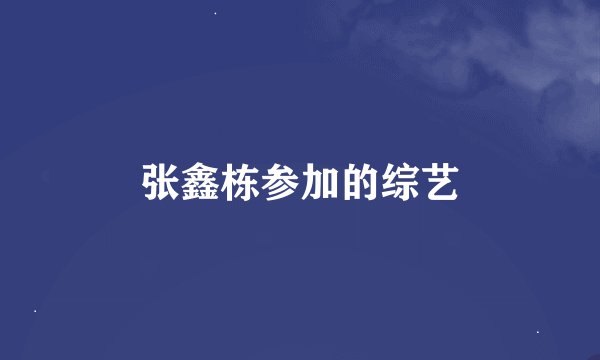 张鑫栋参加的综艺