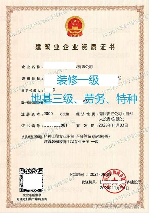 装饰装修资质等级划分