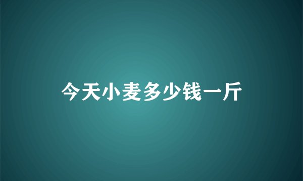 今天小麦多少钱一斤