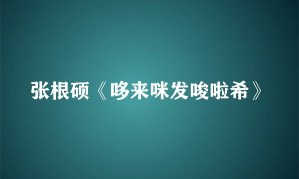 张根硕《哆来咪发唆啦希》