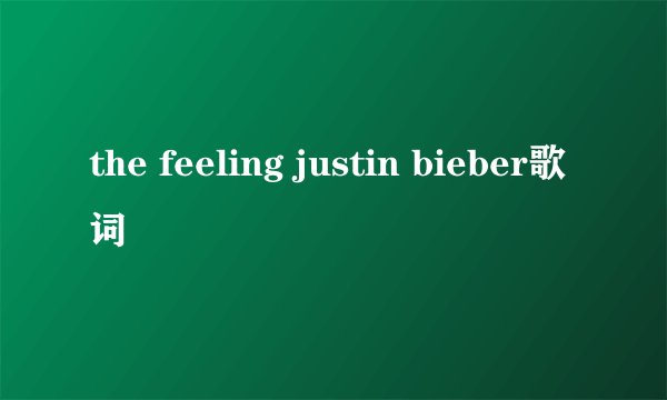 the feeling justin bieber歌词
