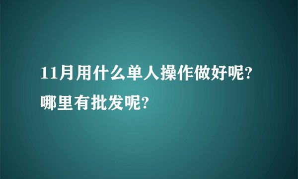 11月用什么单人操作做好呢?哪里有批发呢?