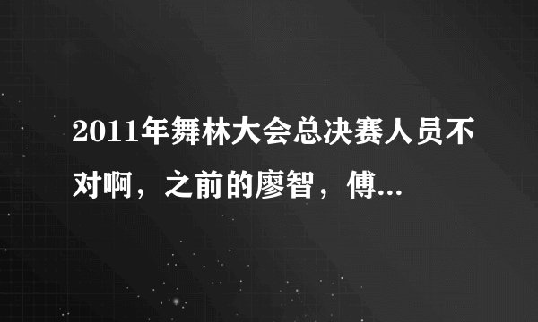 2011年舞林大会总决赛人员不对啊，之前的廖智，傅辛博好象是进入了总决赛吧，人呢？