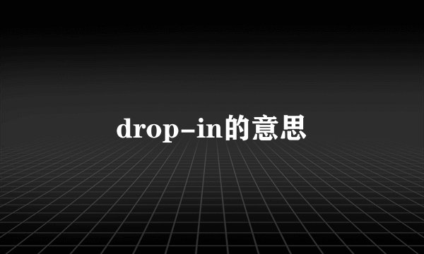 drop-in的意思