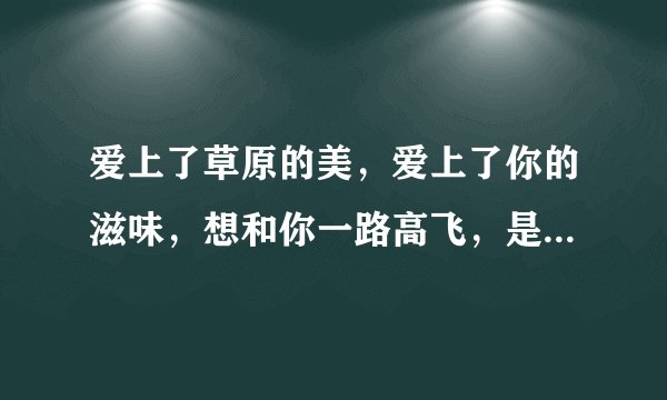爱上了草原的美，爱上了你的滋味，想和你一路高飞，是哪首歌的歌词
