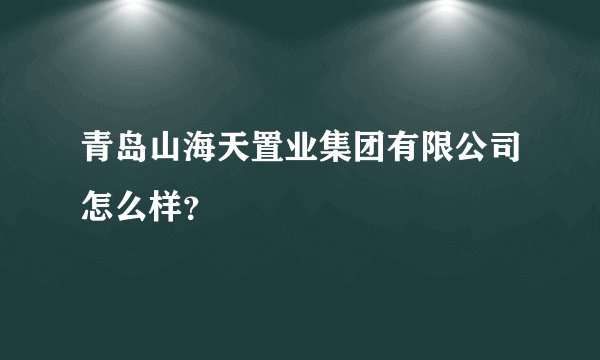 青岛山海天置业集团有限公司怎么样？