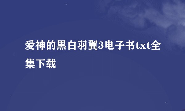 爱神的黑白羽翼3电子书txt全集下载