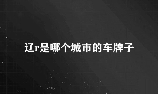 辽r是哪个城市的车牌子