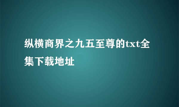 纵横商界之九五至尊的txt全集下载地址