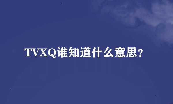 TVXQ谁知道什么意思？