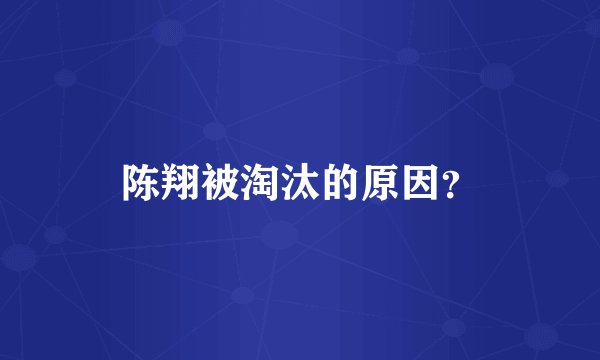 陈翔被淘汰的原因？