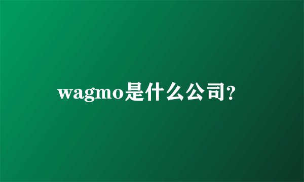wagmo是什么公司？