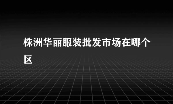 株洲华丽服装批发市场在哪个区