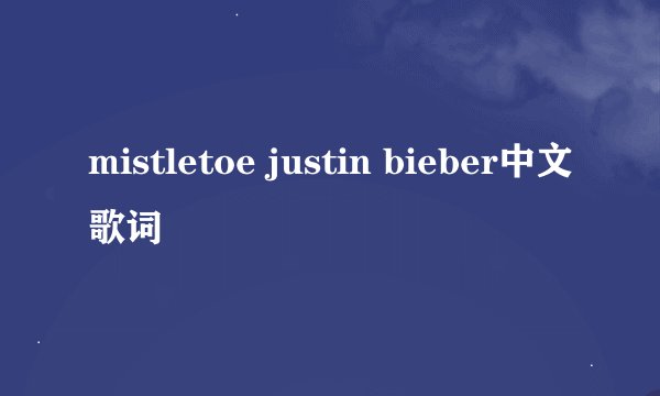 mistletoe justin bieber中文歌词