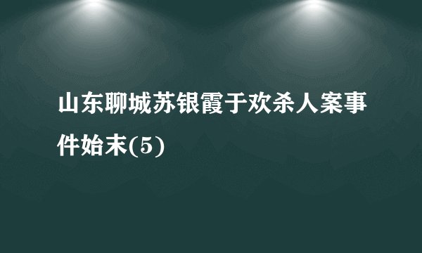 山东聊城苏银霞于欢杀人案事件始末(5)