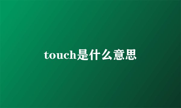 touch是什么意思