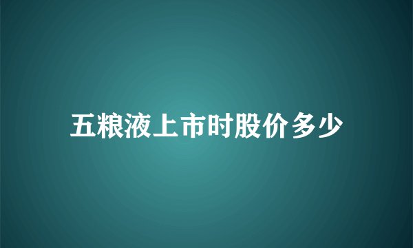 五粮液上市时股价多少
